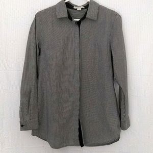 Grey and White Microstripe Dress Shirt